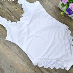 Women Backless Scalloped One Piece